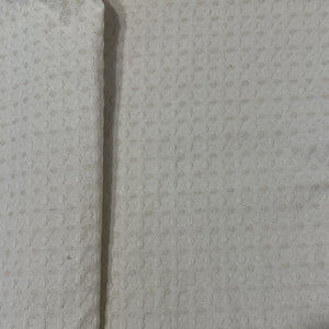 Pink White Check Print Woolen Tweed Fabric