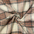 Cream Brown Check Print Woolen Tweed Fabric