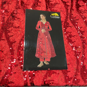 Red Lace Sequence Fabric - TradeUNO