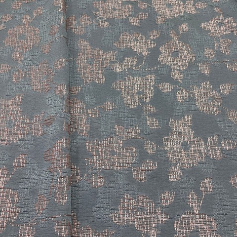 Exclusive Cadet Blue Floral Brocade Jacquard Fabric
