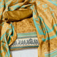 Brown Floral Ghicha Silk Suit Set With Dupatta - TradeUNO