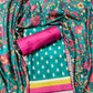 Pink Floral Print Ghicha Silk Suit Set With Dupatta - TradeUNO