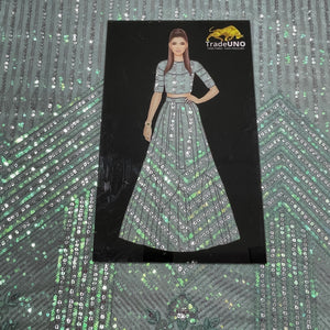 Green Sequence & Embrodiery Net Fabric - TradeUNO