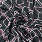 Classic Black Pink Marble Print Armani Satin Fabric