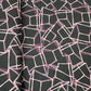 Classic Black Pink Marble Print Armani Satin Fabric
