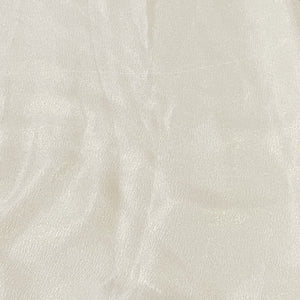 Cream Solid Silver Shimmer Geogrette Satin Fabric