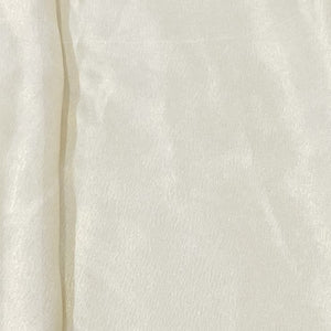Cream Solid Silver Shimmer Geogrette Satin Fabric