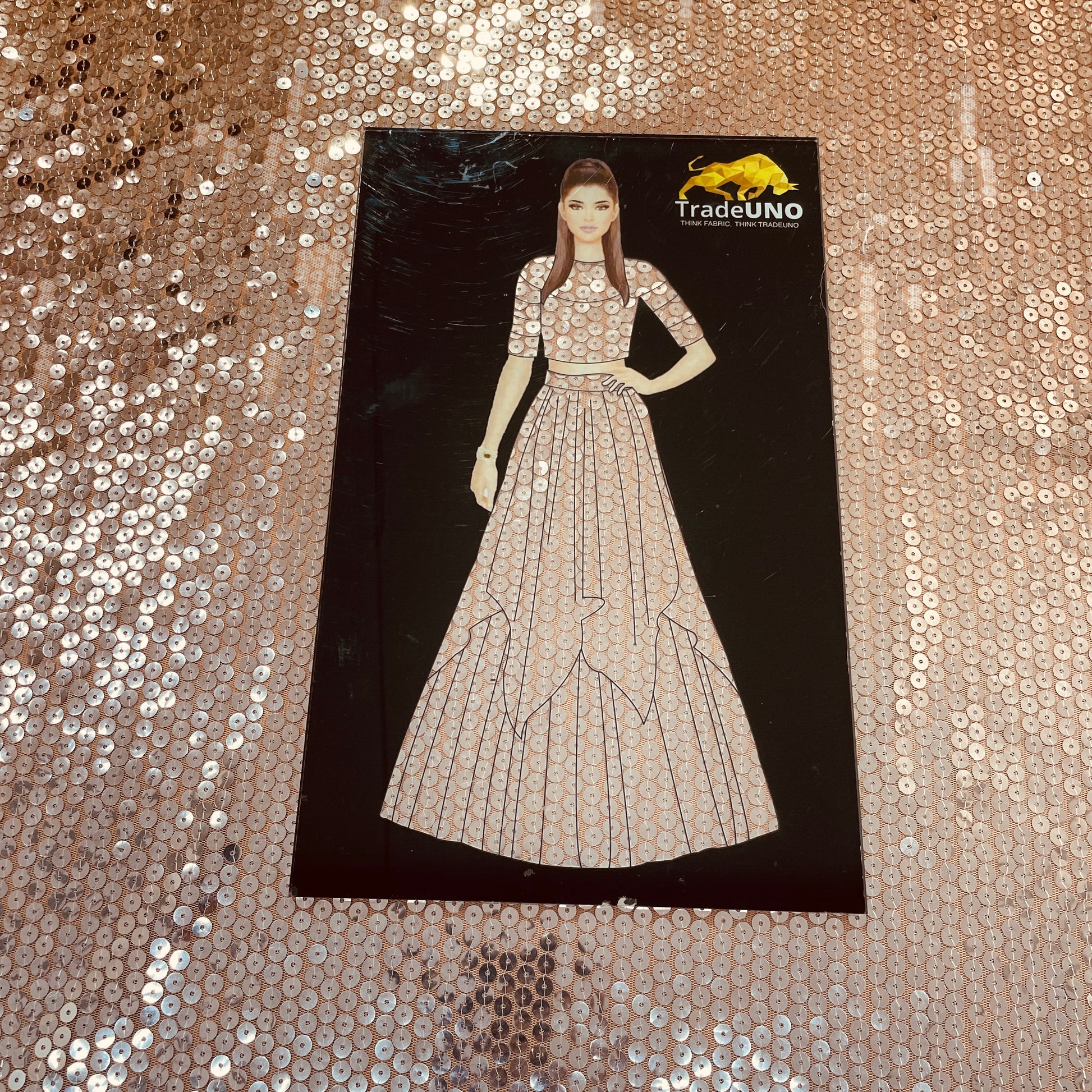 Golden Silver Sequence Net Fabric - TradeUNO