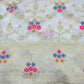 Classic White Multicolor Floral Chanderi Fabric