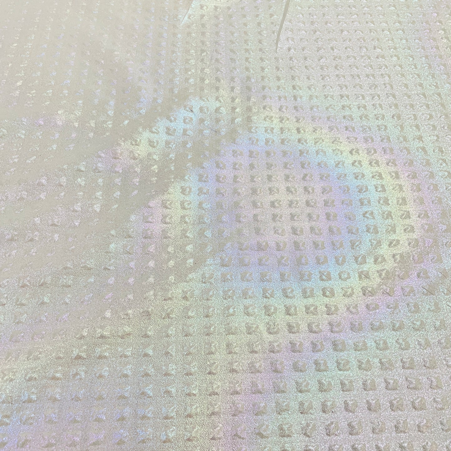 White Solid Imported 3D Rainbow Embrossed Knitted Lycra Fabric