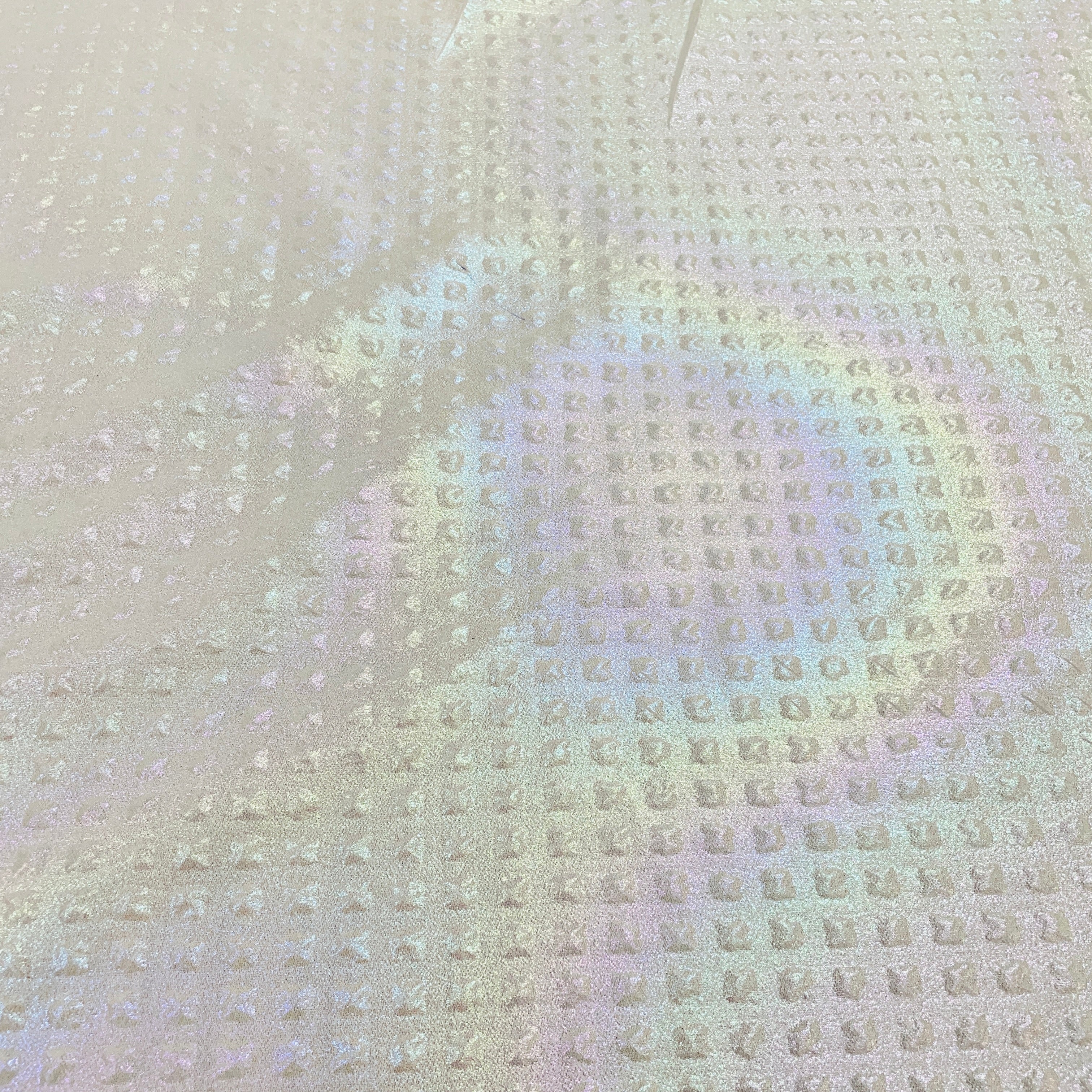 White Solid Imported 3D Rainbow Embrossed Knitted Lycra Fabric