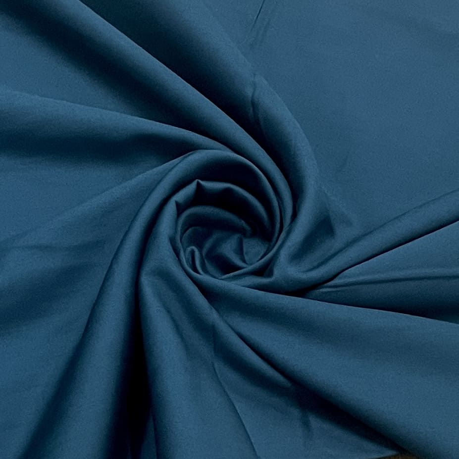 classic peacock blue solid cotton satin