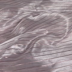 Premium Purple Gold Stripes Organza Zari Fabric