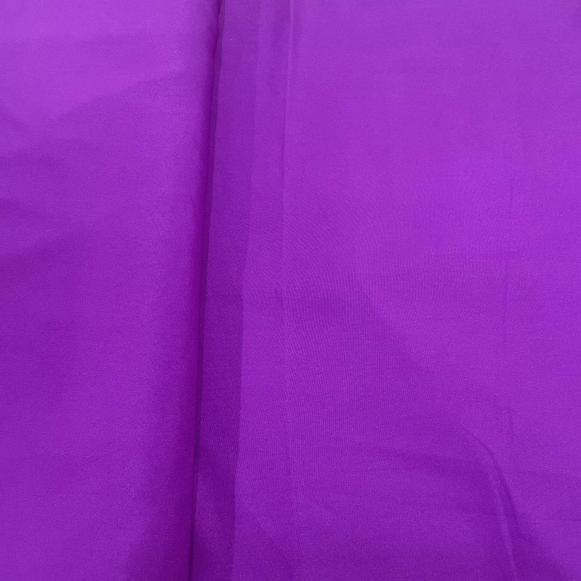 Exclusive Plum Purple Solid Malai Crepe Fabric
