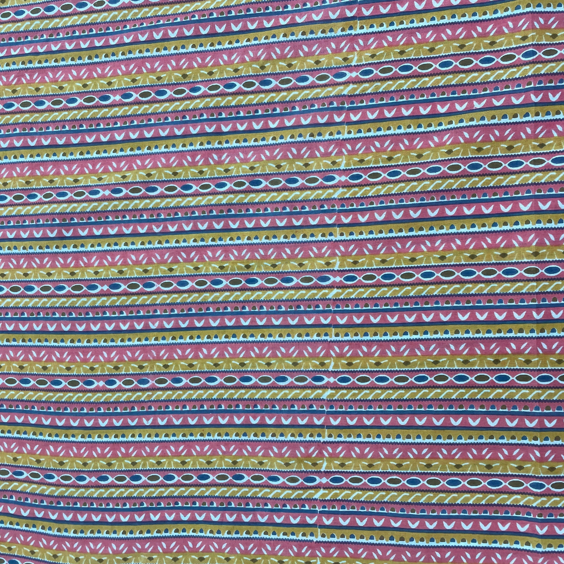 Pink Handblock Print Cotton Fabric - TradeUNO