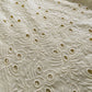 Premium Cream Floral Embroidery Cotton Schiffli Fabric
