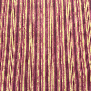 Purple & Yellow Stripe Print Cotton Satin Fabric - TradeUNO