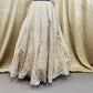 Beige Floral Sequence Embroidery Organza / 12 Kali