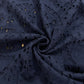 Navy Blue Floral Embroidery Cotton Schiffli Fabric - TradeUNO