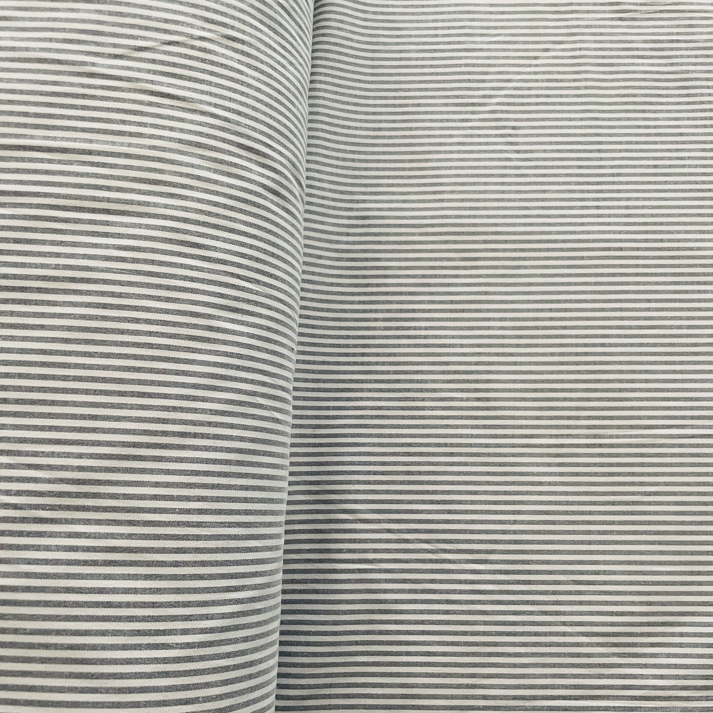 Premium Blue White Stripes Print Poplin Lycra Fabric