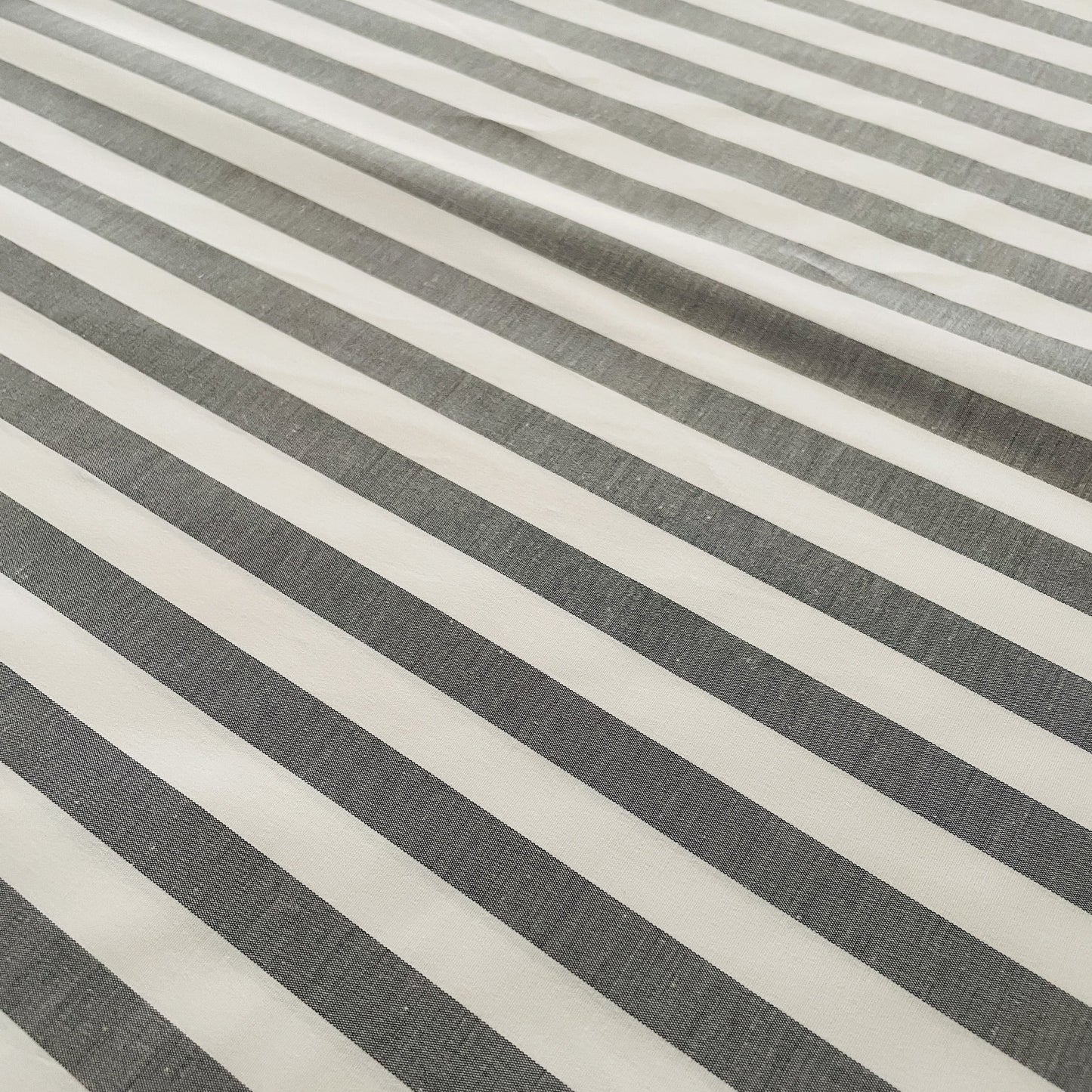 Premium Grey Stripes Print Poplin Lycra Fabric