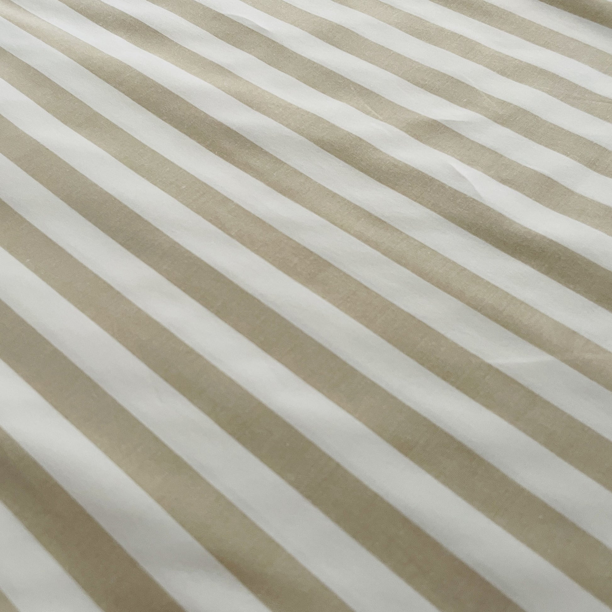 Premium Sand Brown Stripes Print Poplin Lycra Fabric