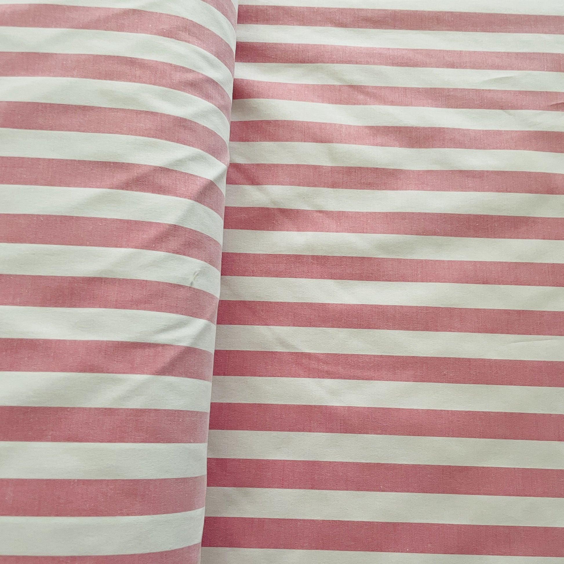 Premium Fushia Pink Stripes Print Poplin Lycra Fabric