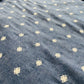 Dark Blue Floral Embroidery Denim Fabric