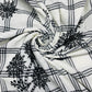 White & Black Check & Floral Sequence Thread Embroidery PF-9291 - TradeUNO