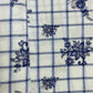 White & Purple Check & Floral Sequence Thread Embroidery Cotton Fabric - TradeUNO