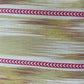 Cream Pink Stripes Ikkat Print Bemberg Gajji Silk Fabric 15554