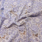 Premium Lavender White 3D Embroidery Schiffli Crepe Fabric