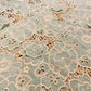 Premium Mint Green White 3D Embroidery Schiffli Crepe Fabric