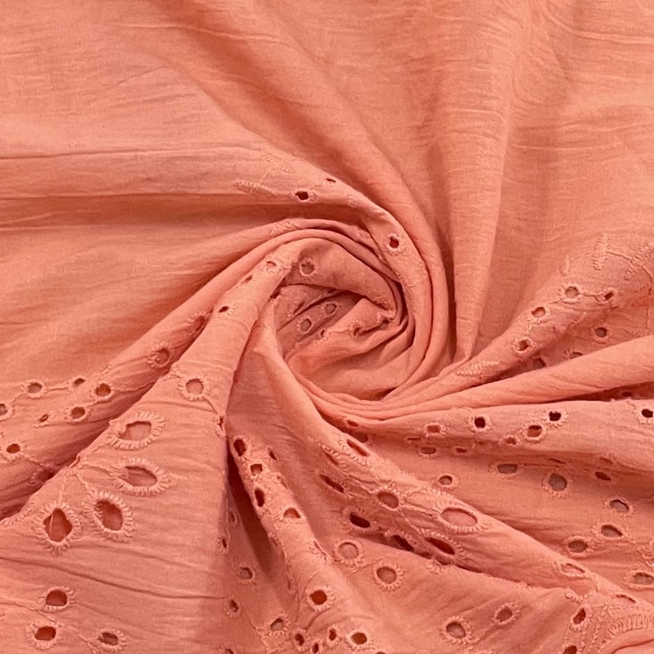 exclusive pink embroidery cotton schiffli fabric