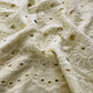 Premium Cream Abstract Flower Embroidery Cotton Schiffli Fabric