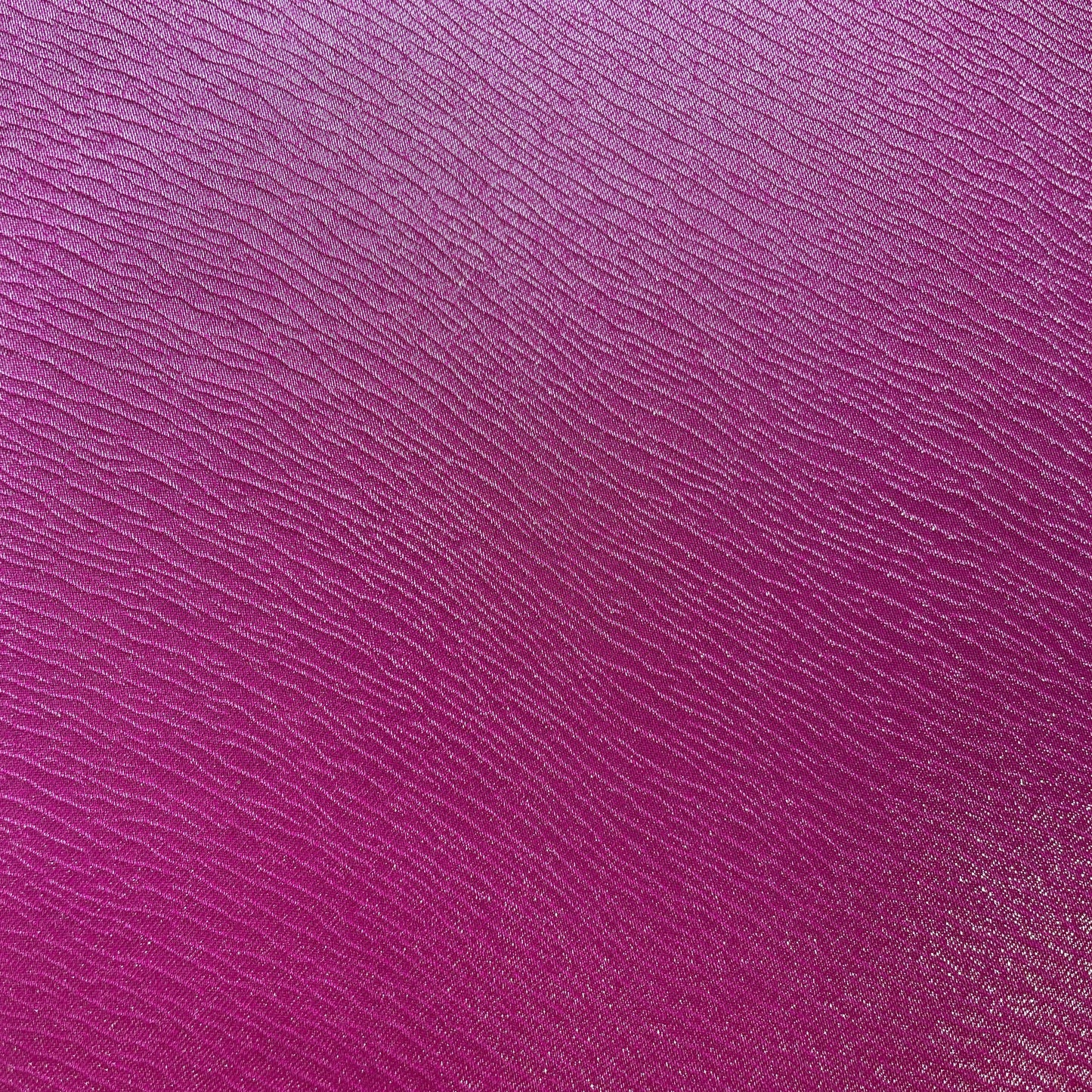 Magenta Pink Solid Silver Shimmer Geogrette Satin Fabric 11434