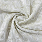 Exclusive White Geometrical Sequence Embroidery Dyeable Georgette Fabric