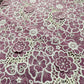 Premium Magenta Pink White 3D Embroidery Schiffli Crepe Fabric