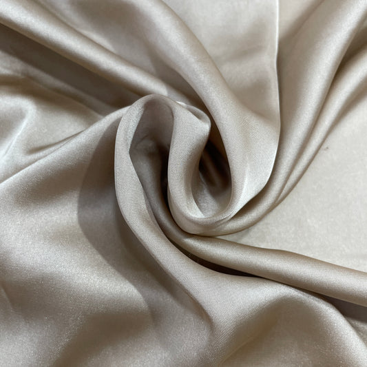 Beige Solid Armani Satin Fabric