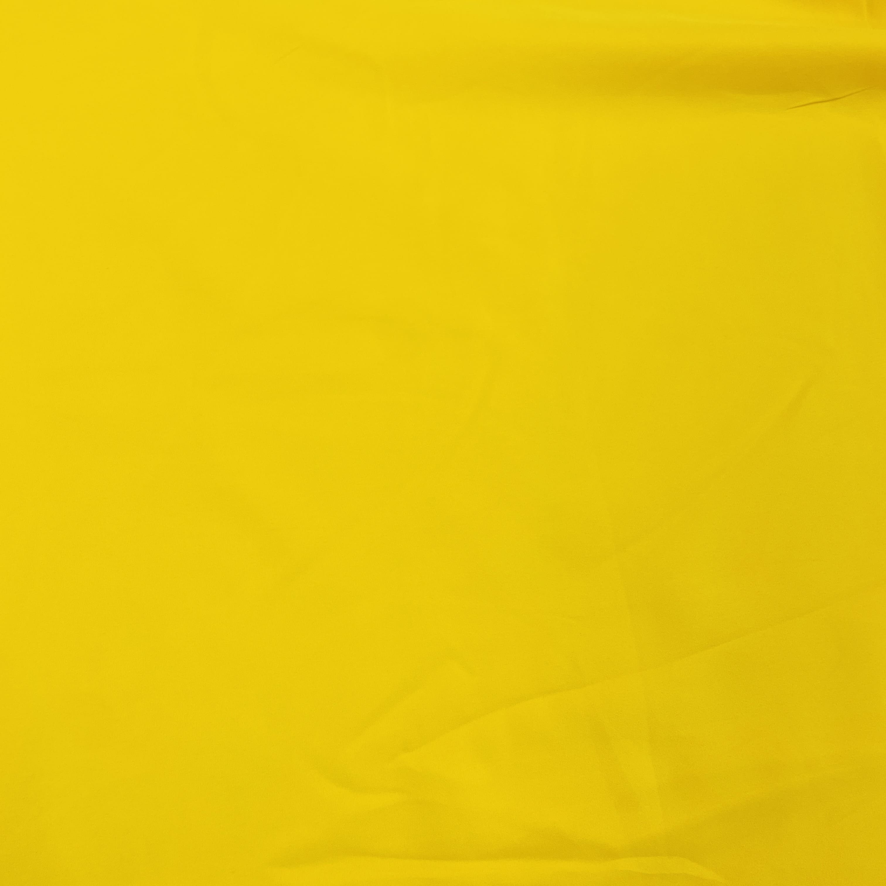 Exclusive Bright Yellow Solid Malai Crepe Fabric
