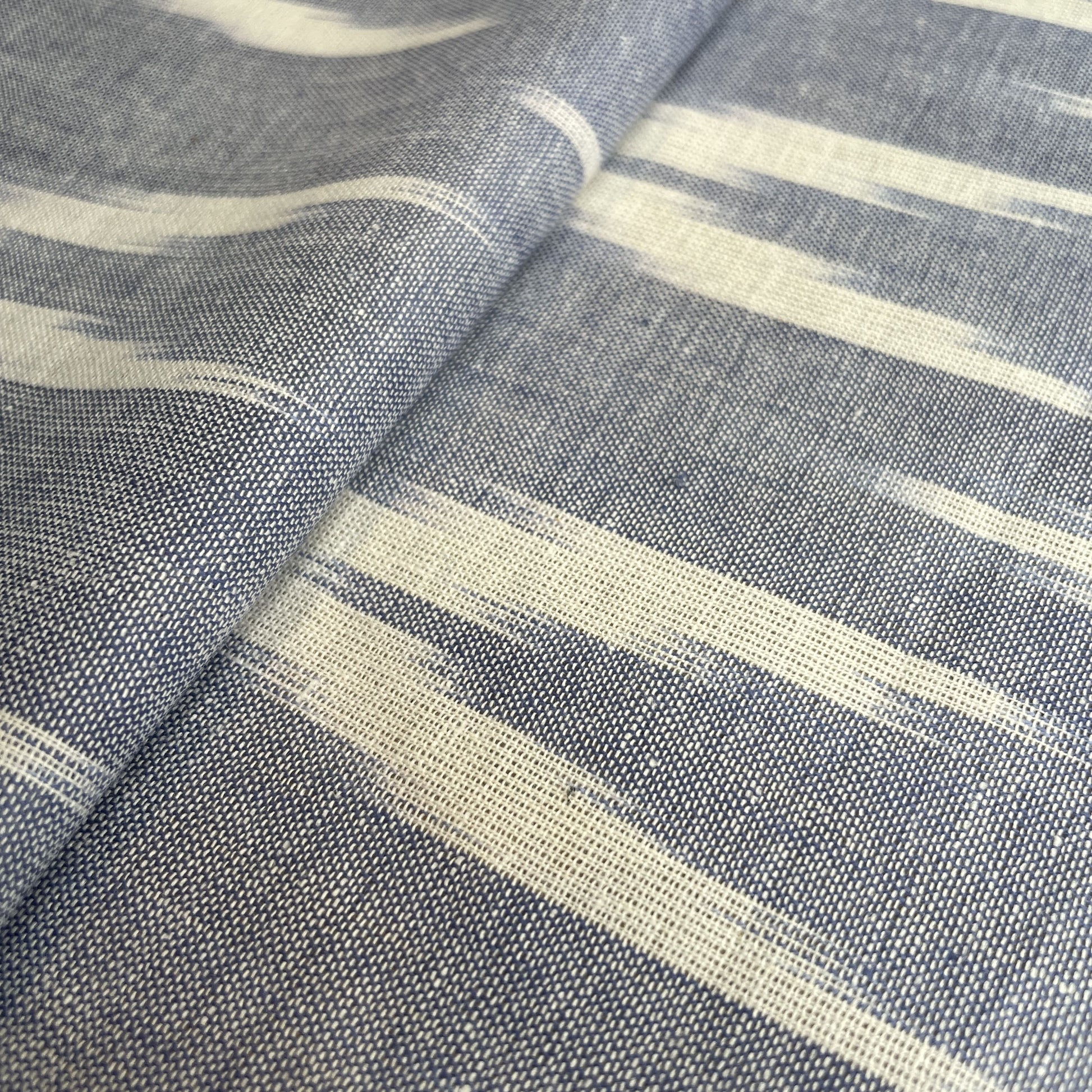Premium Light Purple White Ikkat Print Cotton Fabric