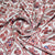 White & Red Traditional Print Georgette Satin Fabric - TradeUNO