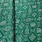 Green Traditional Print Georgette Satin Fabric - TradeUNO