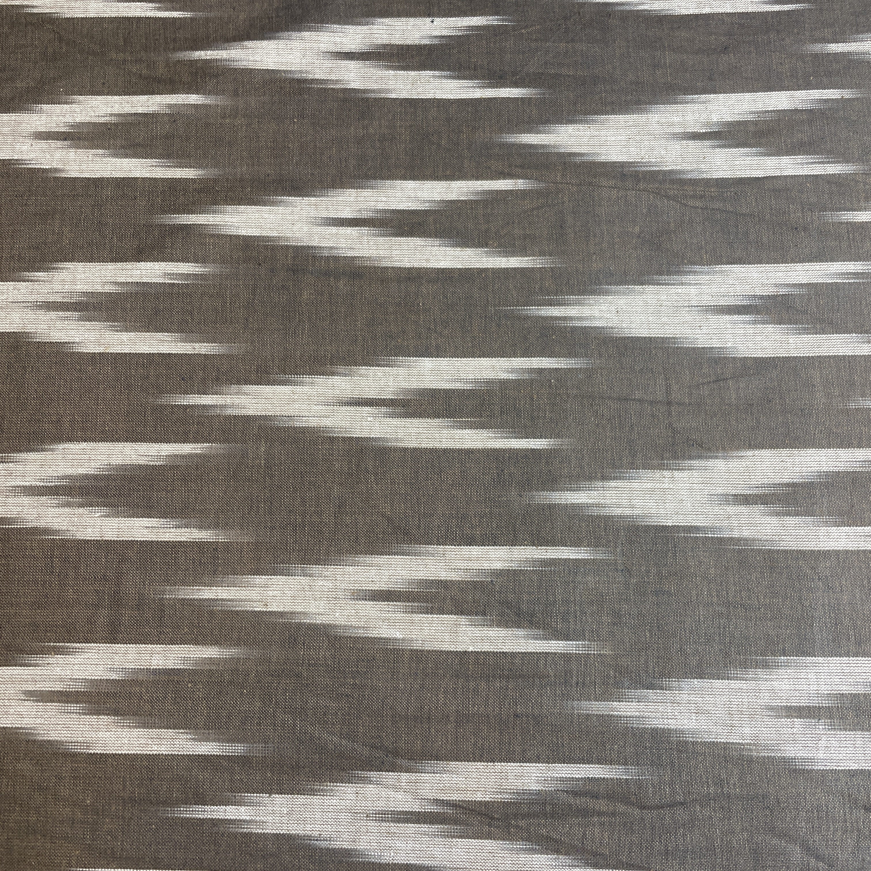 Premium Brown Cream Ikkat Print Cotton Fabric