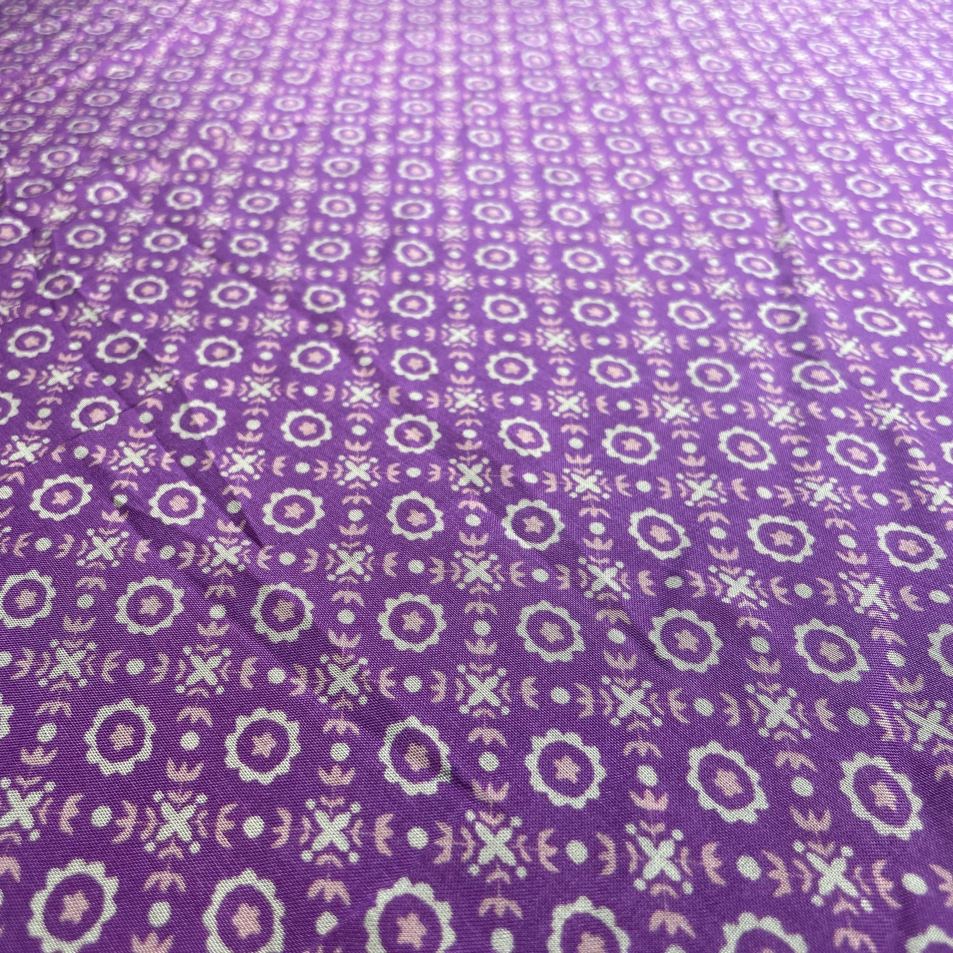 Premium Purple Traditional Print Muslin Fabric