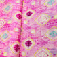Pink & Multicolor Shibori Print Organza Fabric - TradeUNO