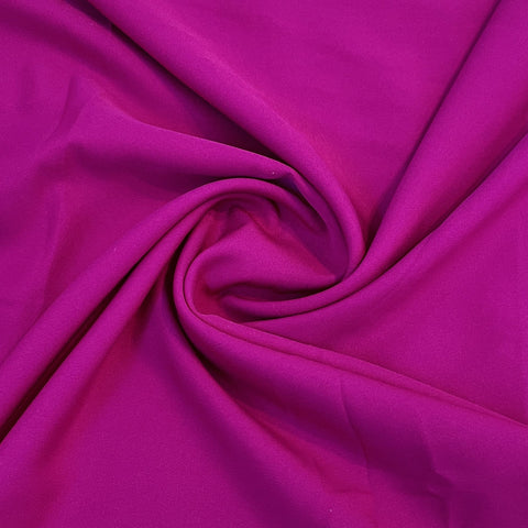 Exclusive Magenta Purple Solid Malai Crepe Fabric