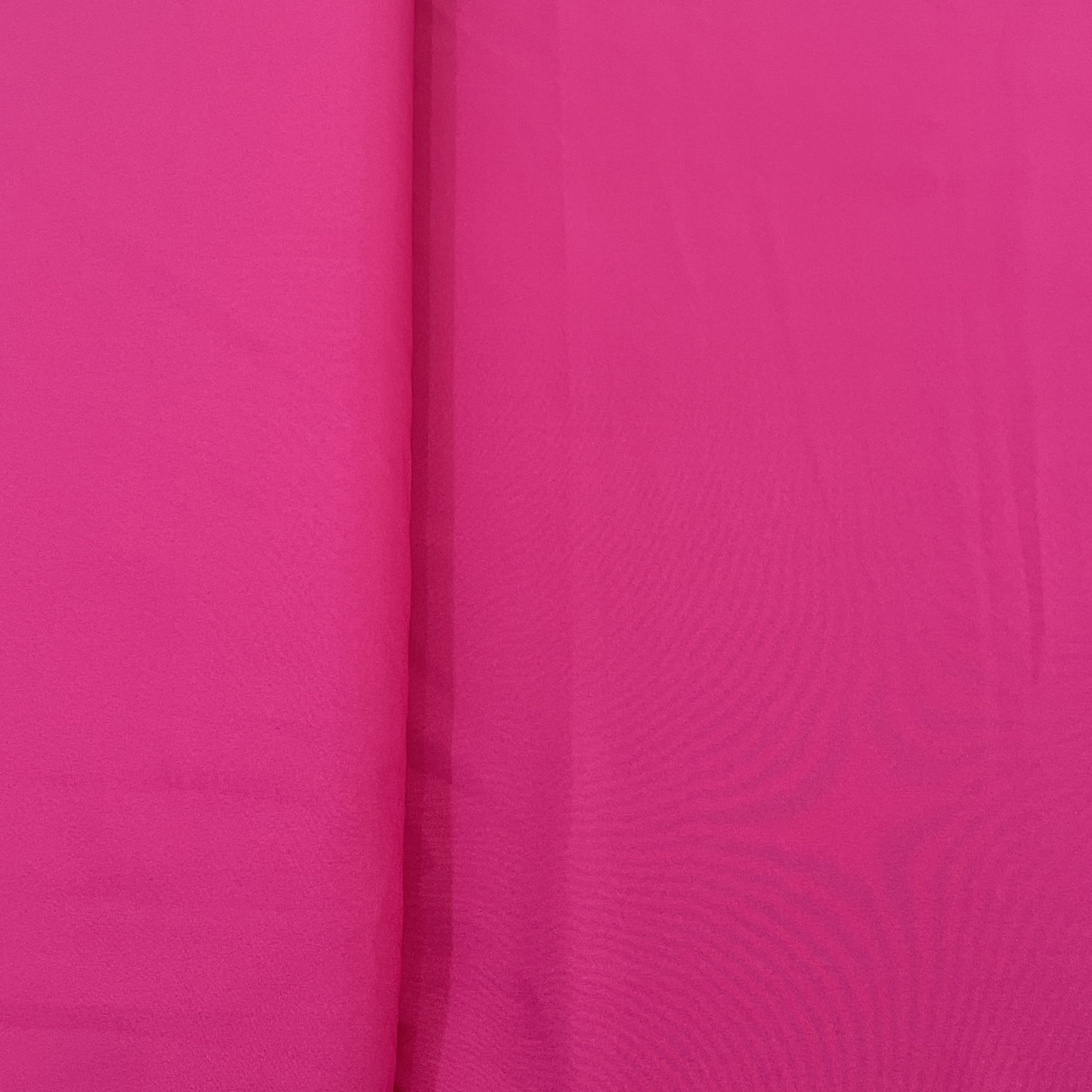 Exclusive Magenta Pink Solid Malai Crepe Fabric