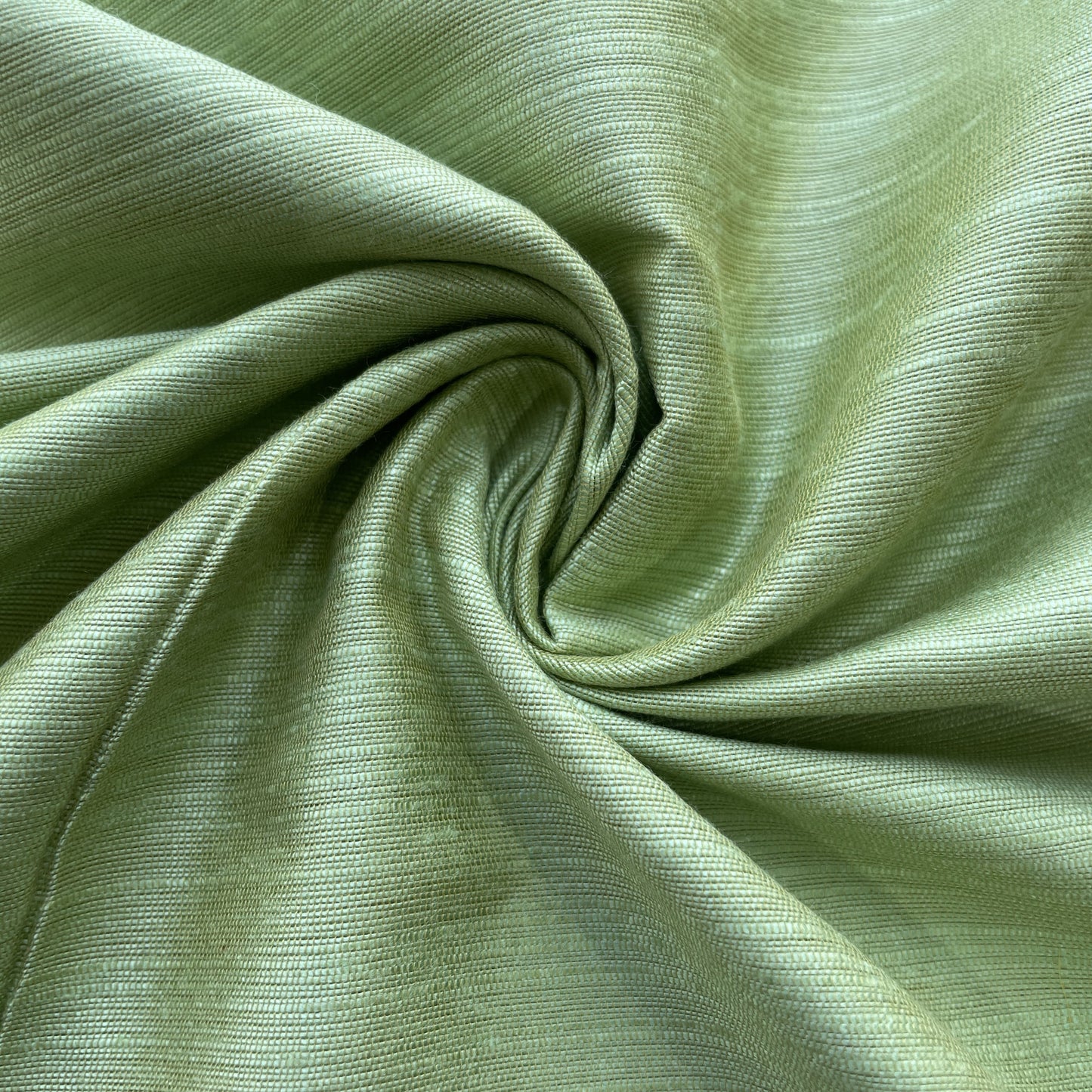 Dull Green Banarasi Cotton Slub Fabric 15471