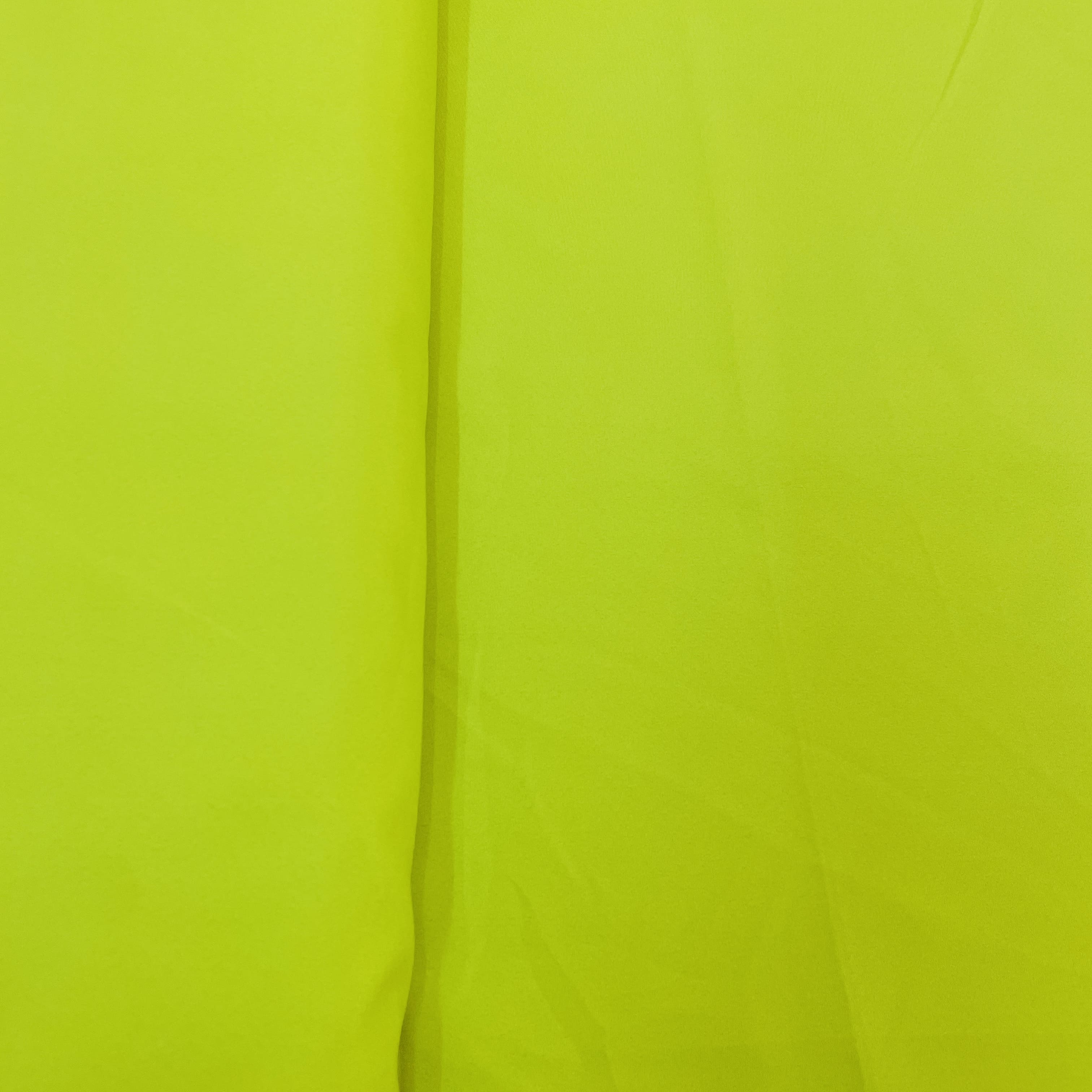 Exclusive Lime Green Solid Malai Crepe Fabric